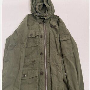 J.Crew NX-631 M65 Military Mechanic Field Jacket Mens Small Hooded Olive Green